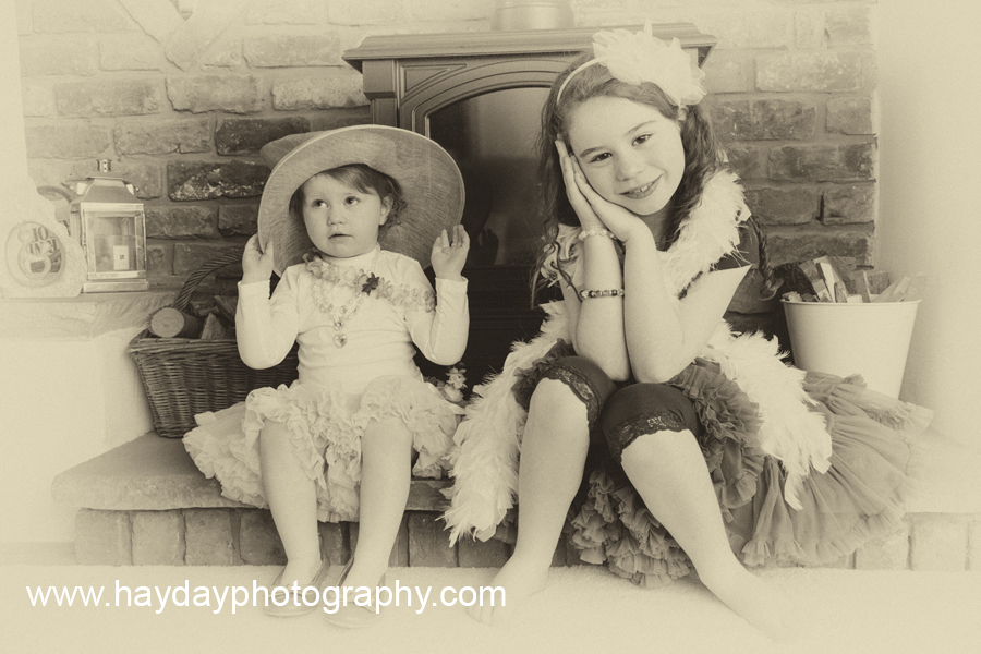 Old style photograph of the two girls